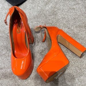 EGO Bold Orange Platform Heels